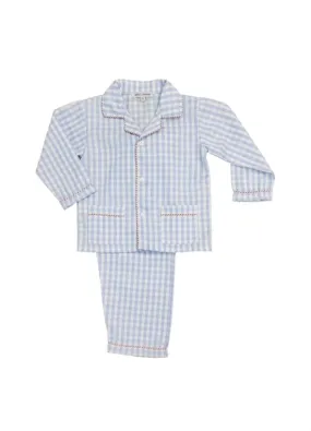 Christmas Pajamas 2024 - Blue gingham 2 piece set