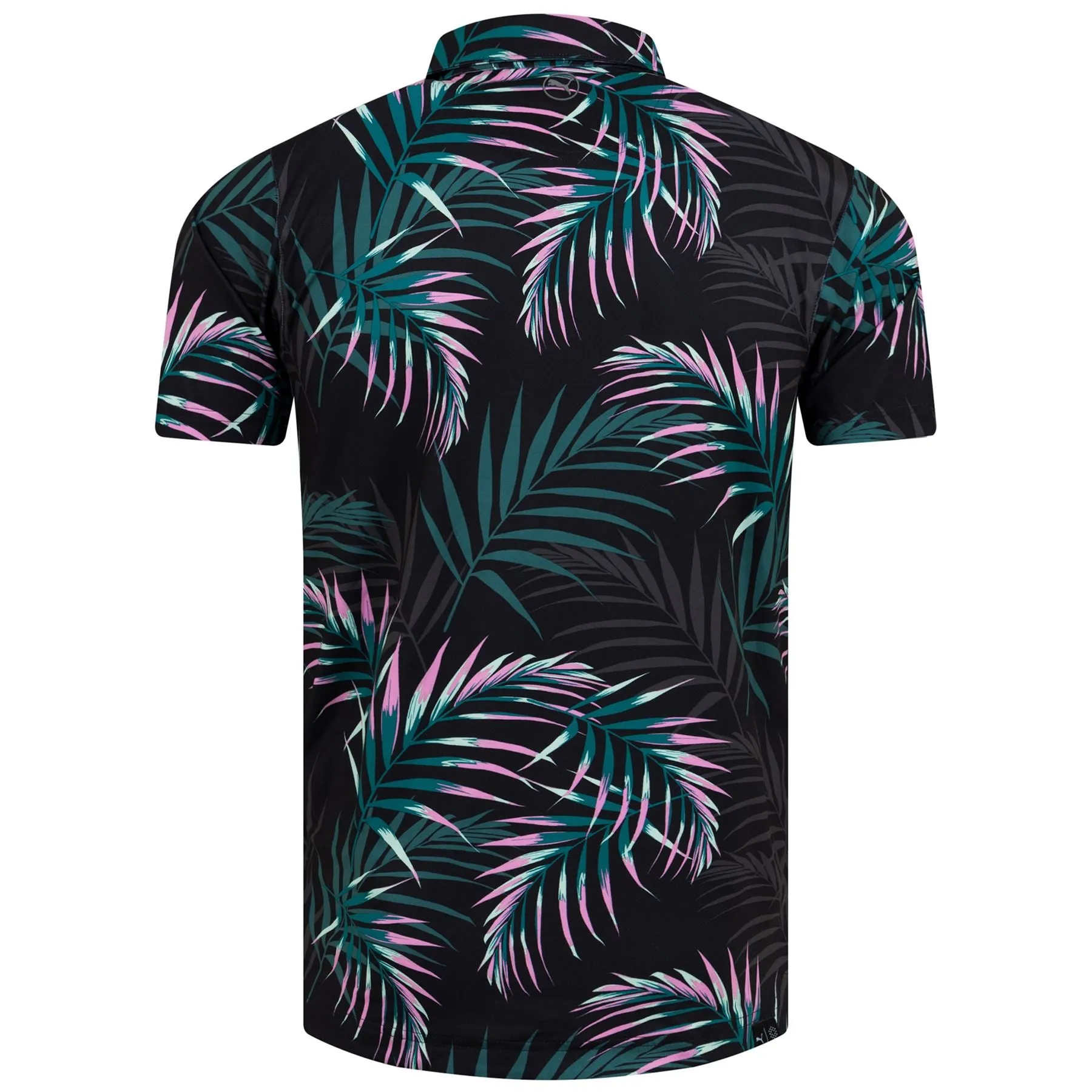 Cloudspun Palm Leaf Polo Puma Black/Green Lagoon - SS23