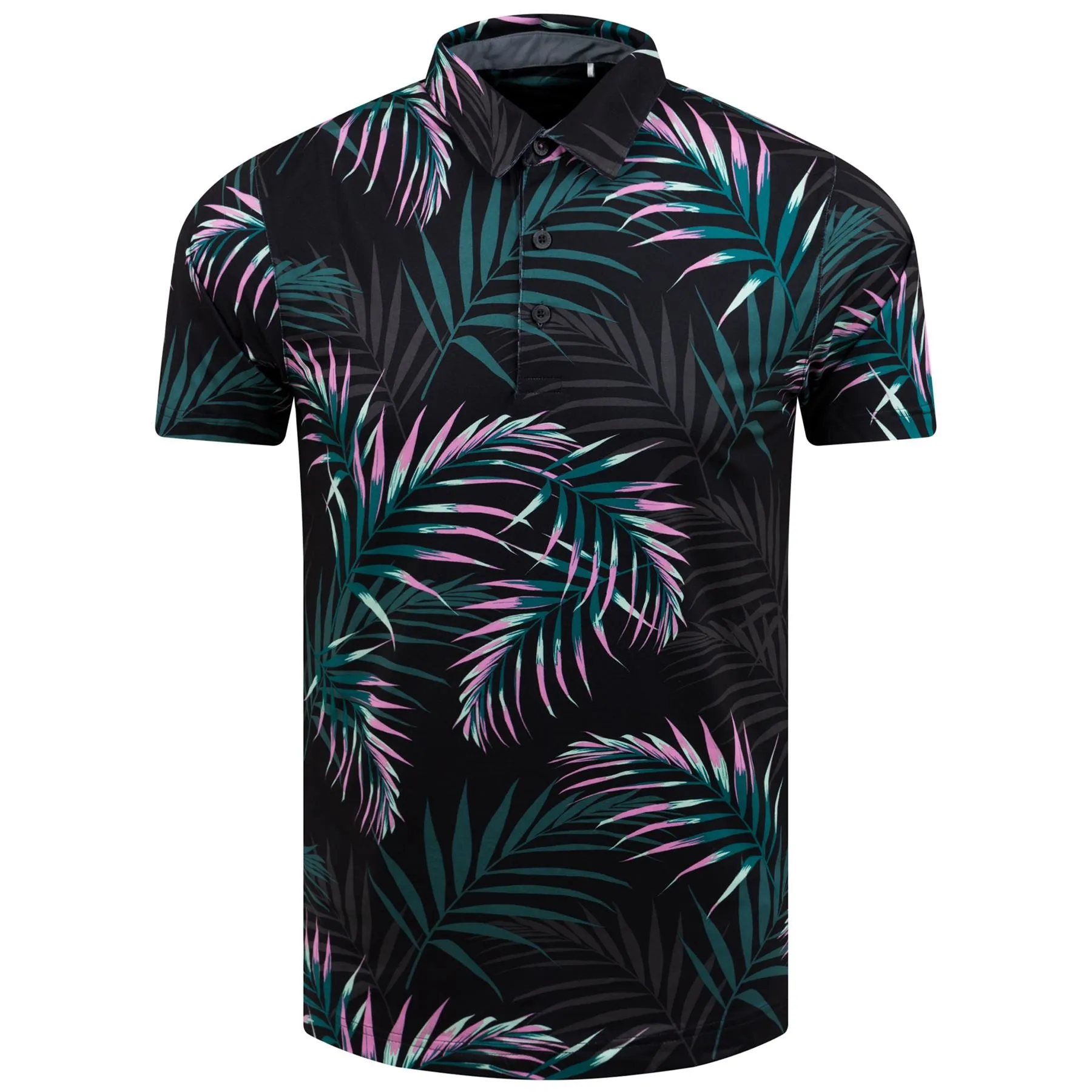 Cloudspun Palm Leaf Polo Puma Black/Green Lagoon - SS23