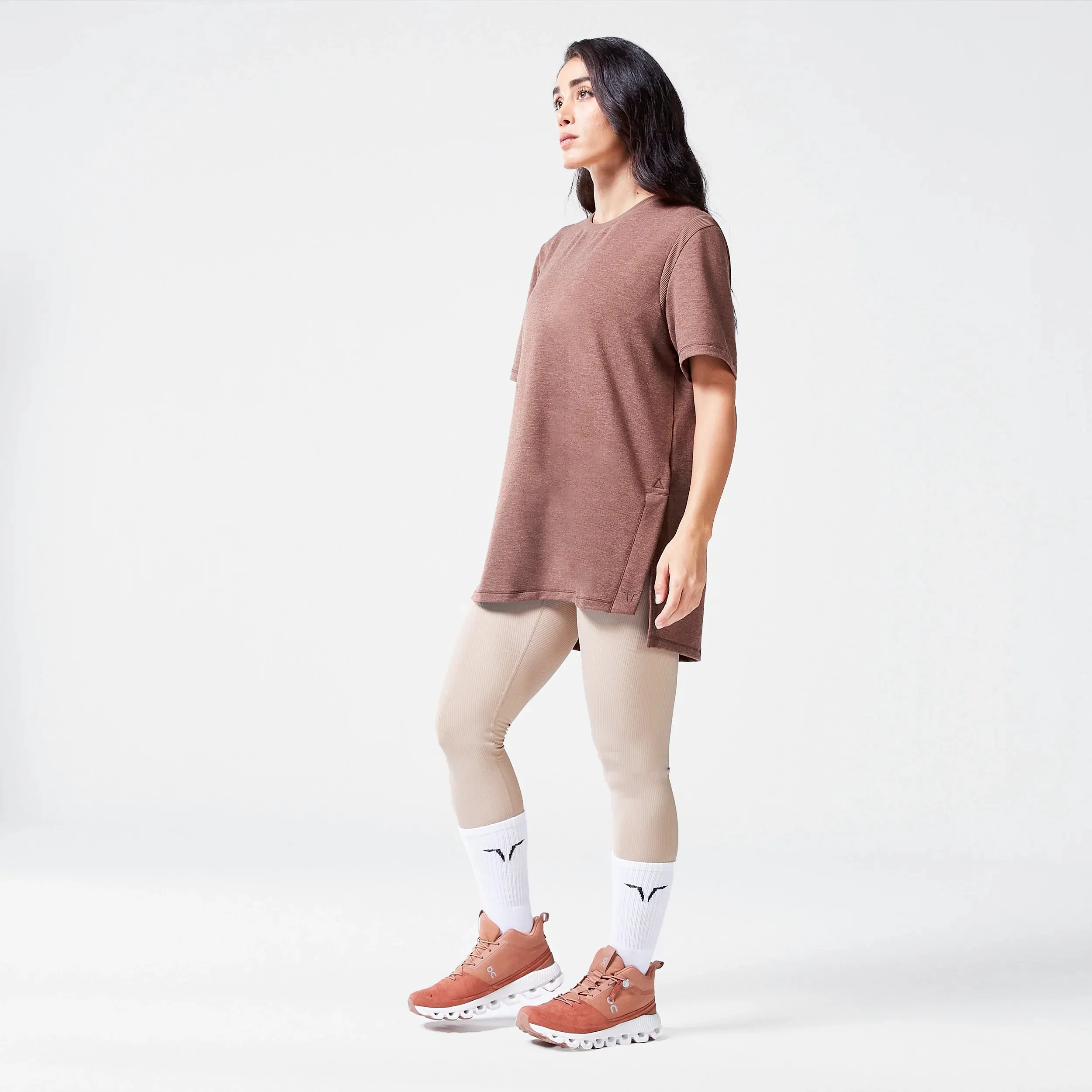 Code Oversized Drip Tee - Cappuccino Marl