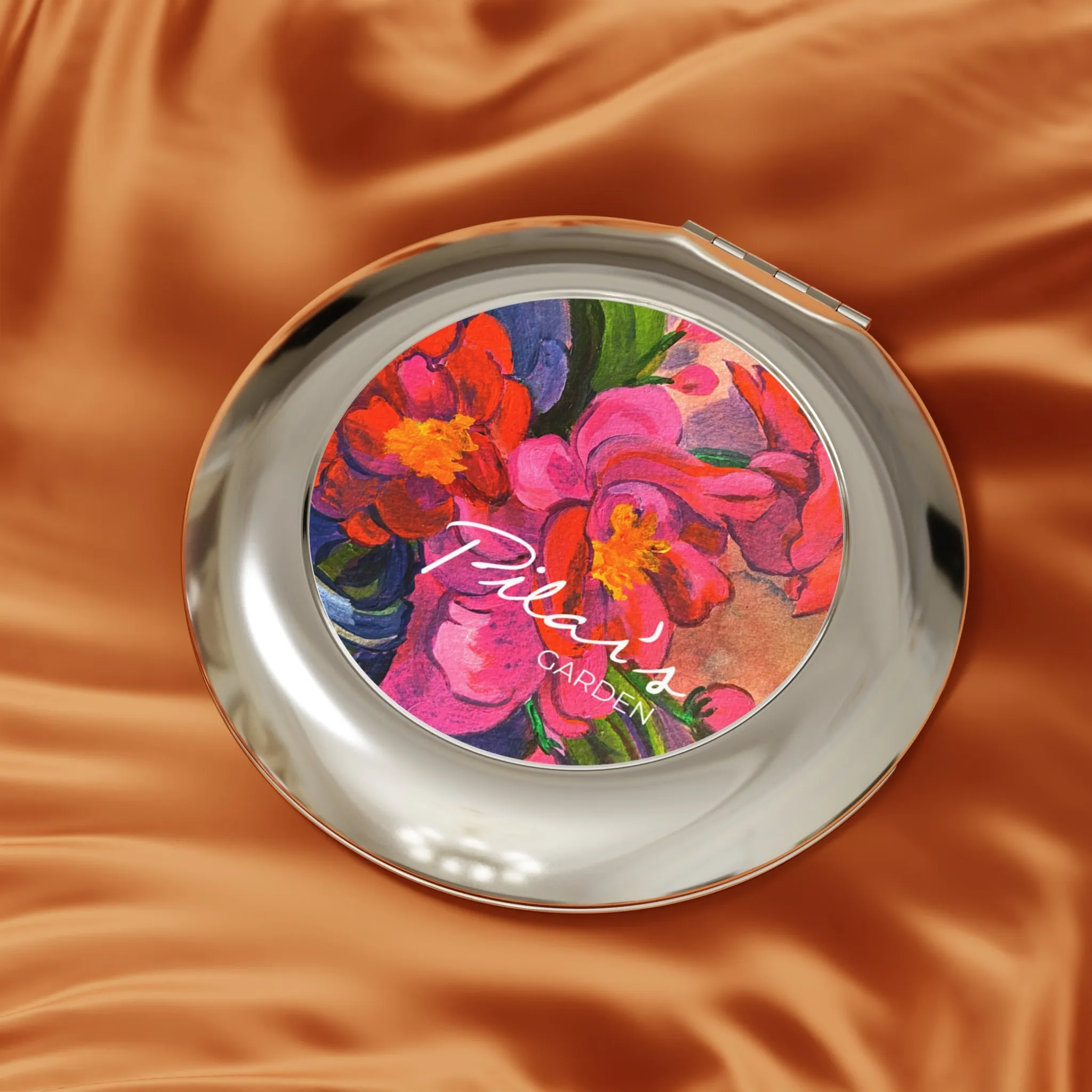 Compact Travel Mirror - Pink Magnolias