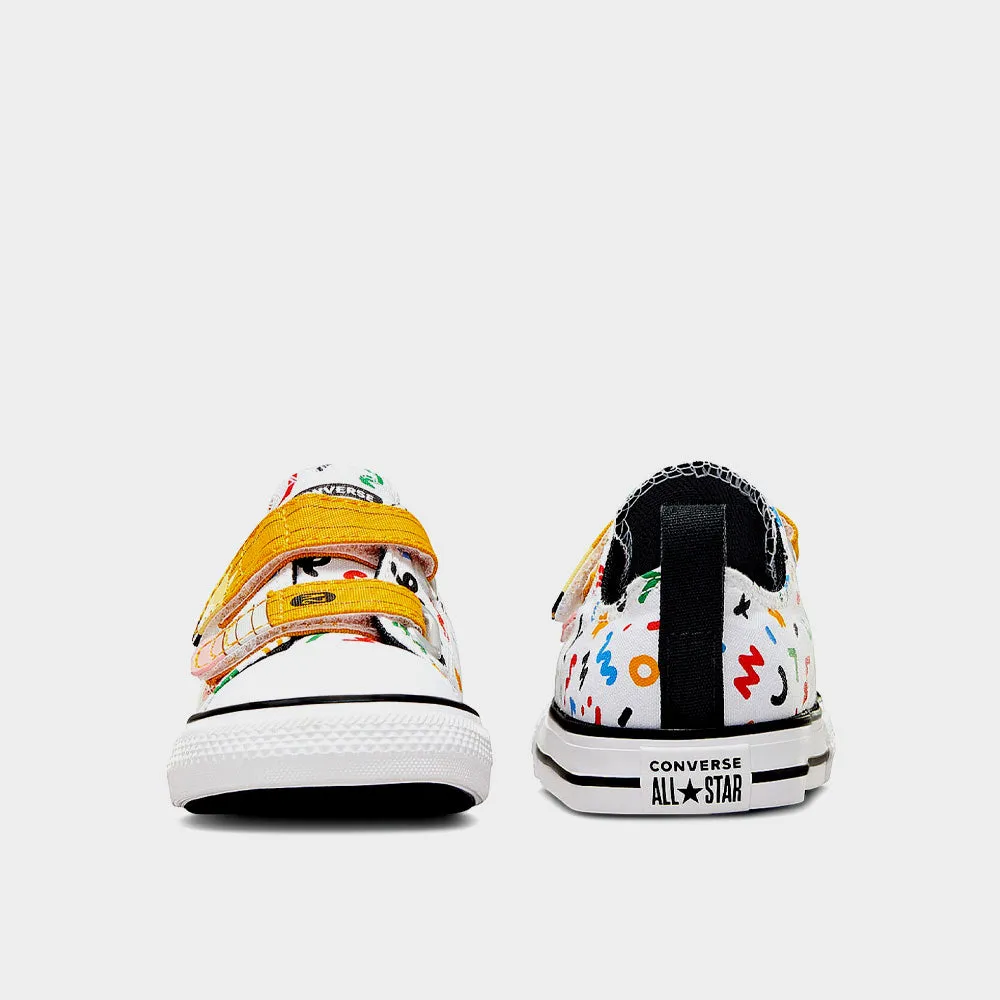 Converse Infants Chuck Taylor All Star Easy On Doodles Sneaker White/Multi _ 181046 _ White