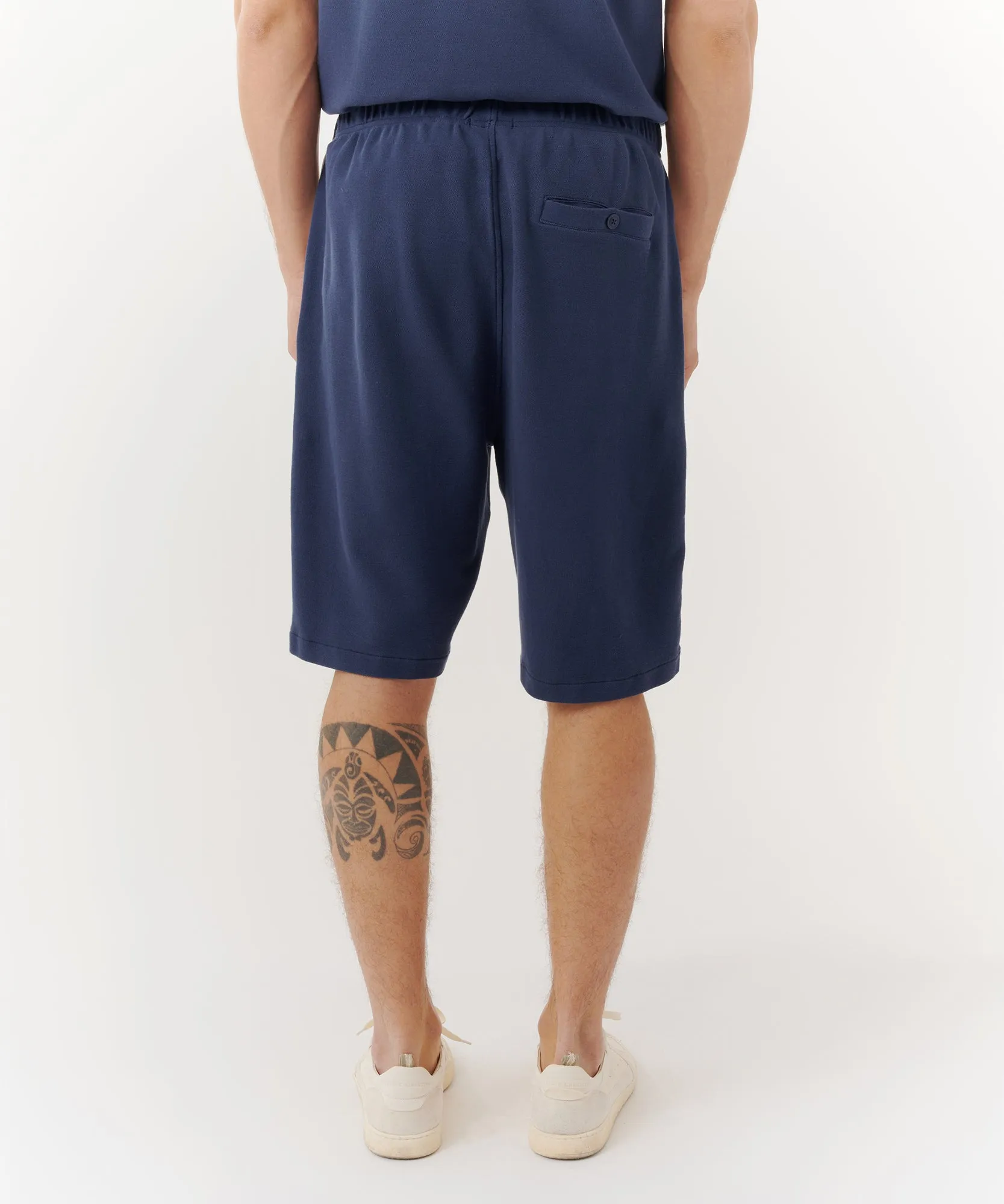 Cotton Pique Pull-On Shorts - True Navy