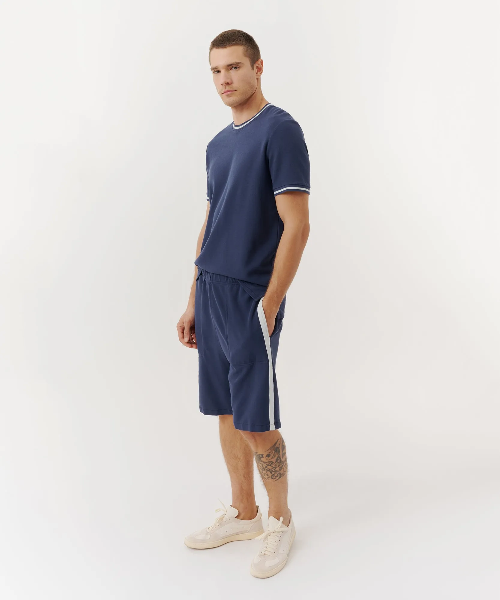 Cotton Pique Pull-On Shorts - True Navy