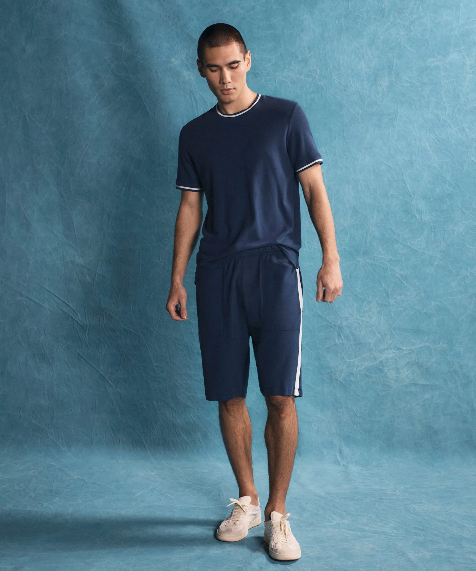 Cotton Pique Pull-On Shorts - True Navy