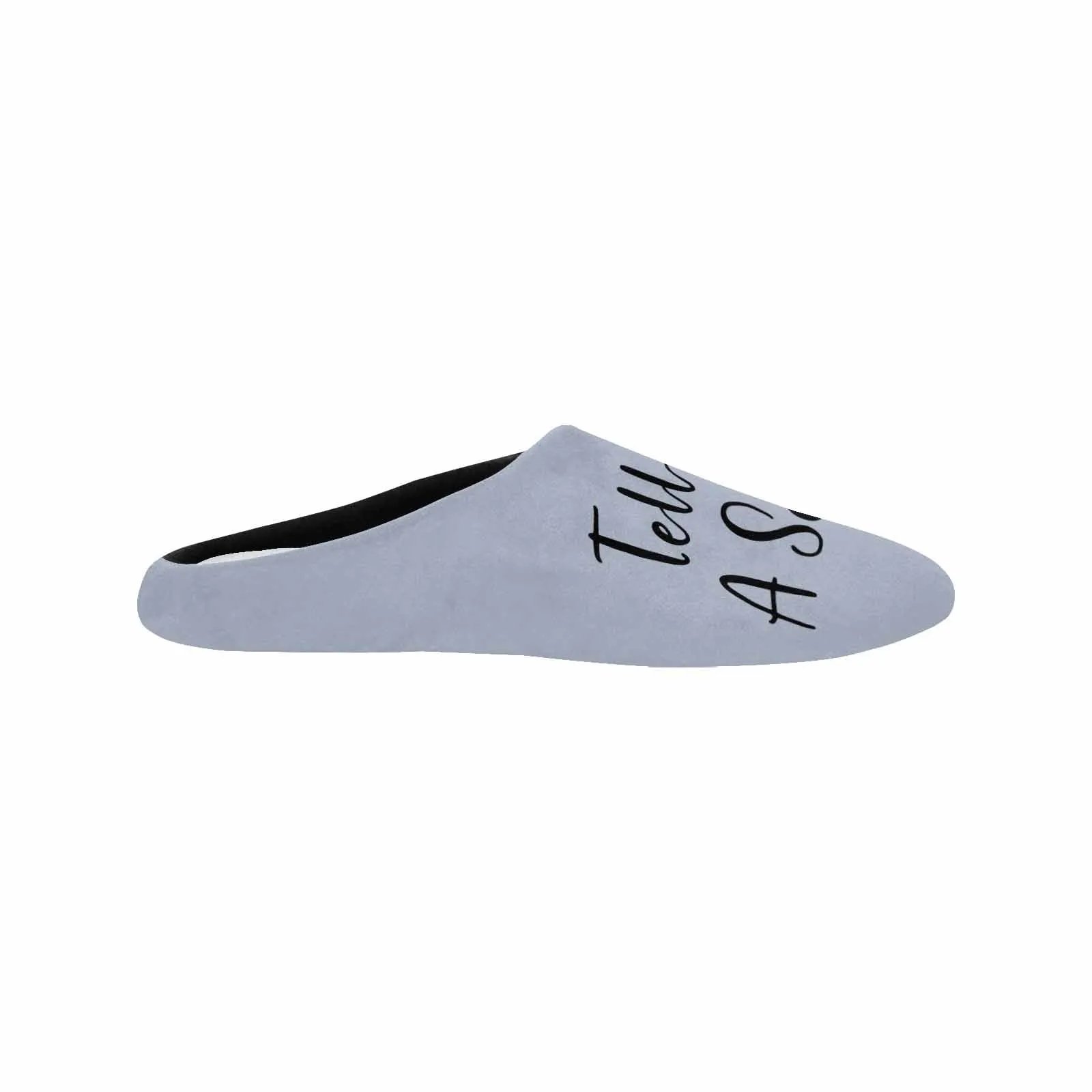 Couple Gift Grey Custom Photo&Text All Over Print Personalized Non-Slip Cotton Slippers For Girlfriend Boyfriend