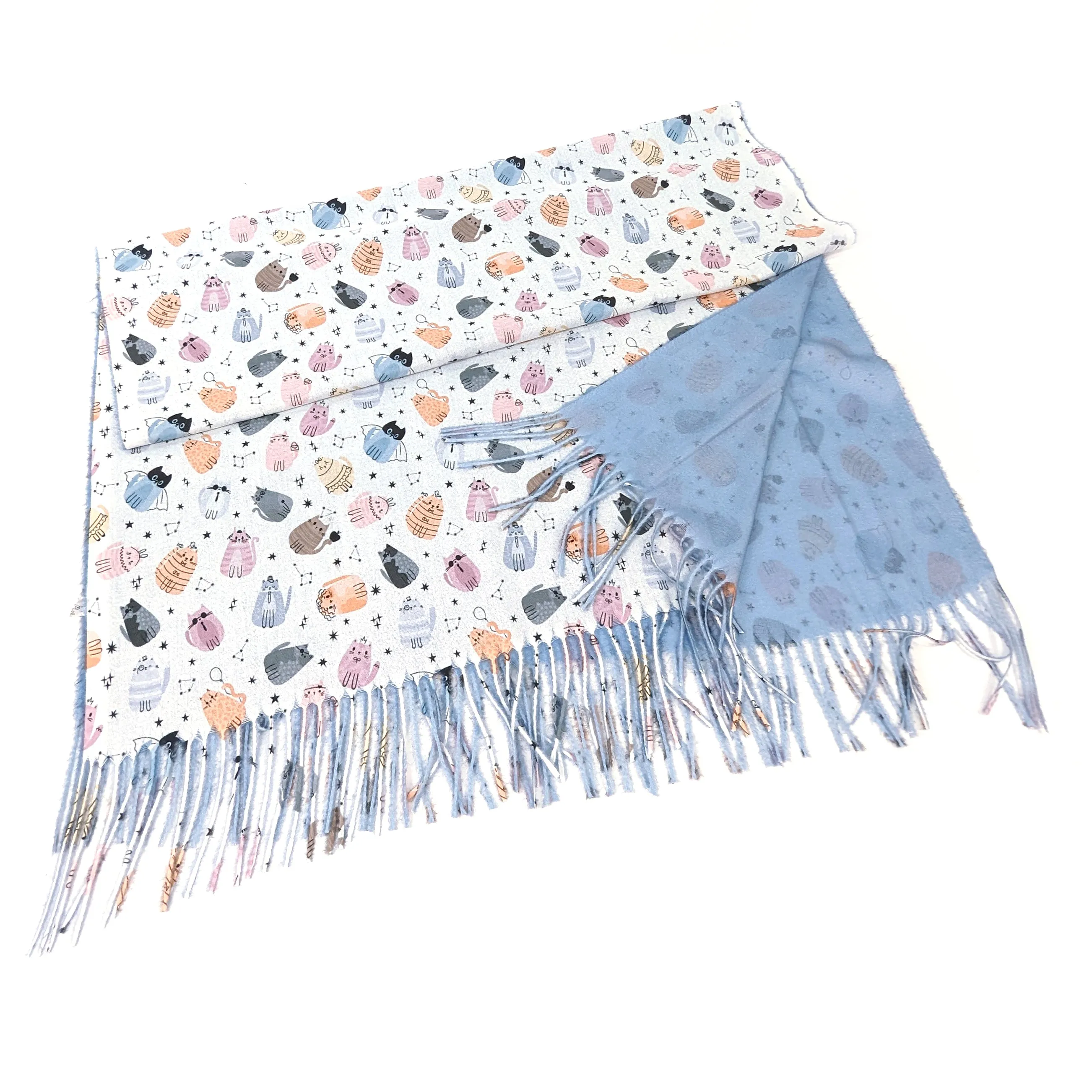 Creative Cat Pashmina Style Scarf - (70x180cm)