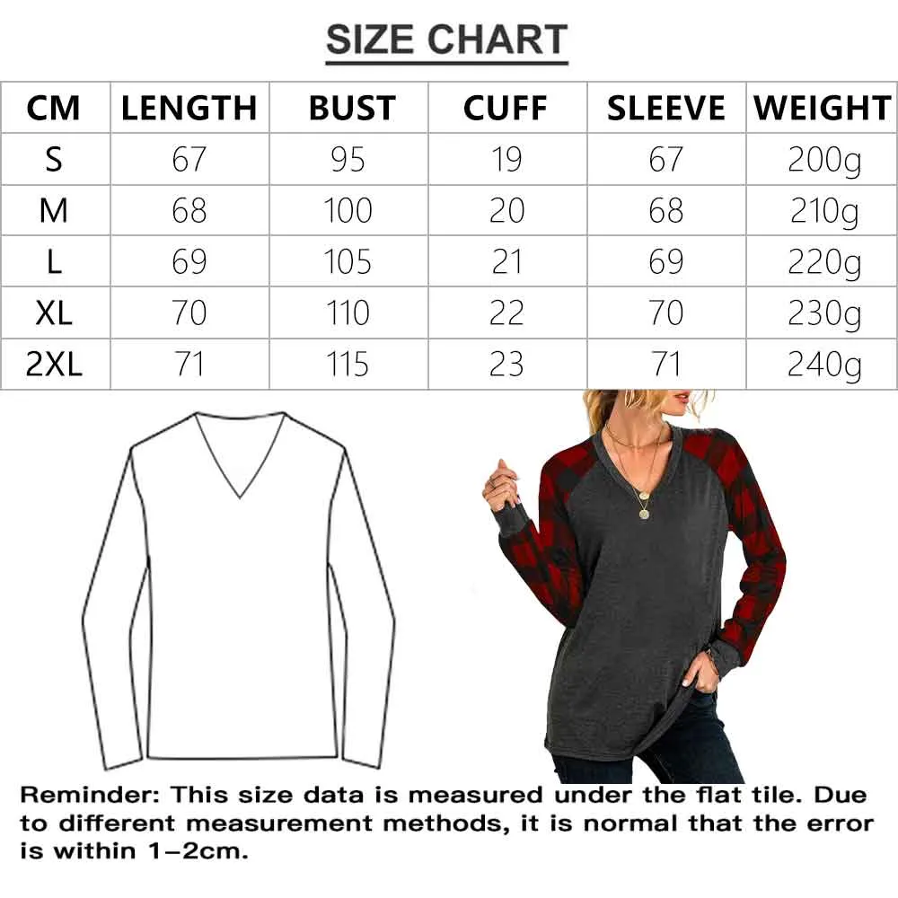 Custom Couple Face V-neck Tops Design Merry Christmas Women's Loose Long Sleeve T-shirt