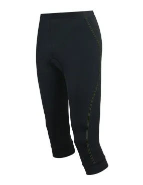 Damen Fahrradhose 3/4 Lang Comfort Line Schwarz-Neon Setprodukt