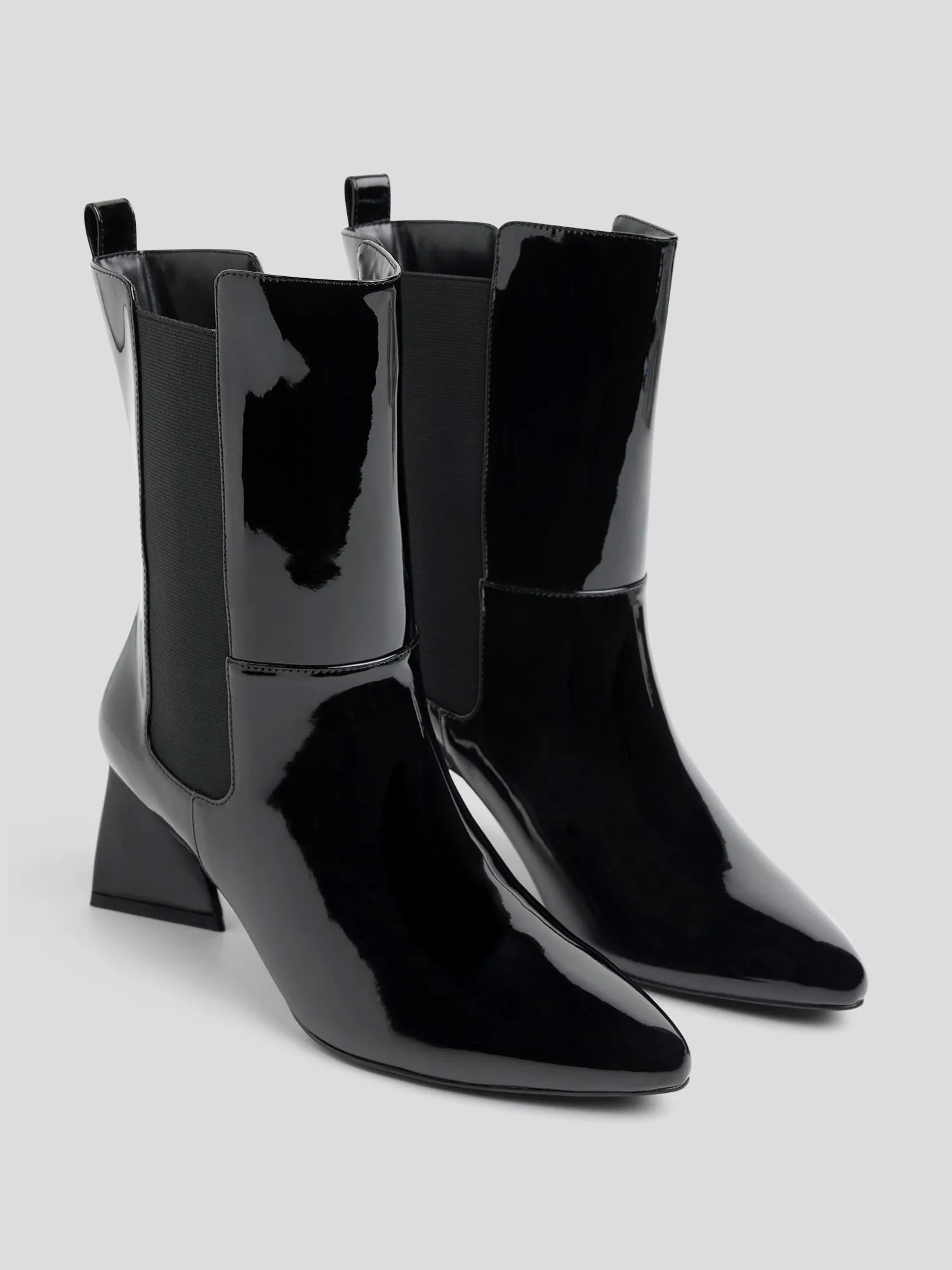 Danica Patent Leather Mid-Calf Boots