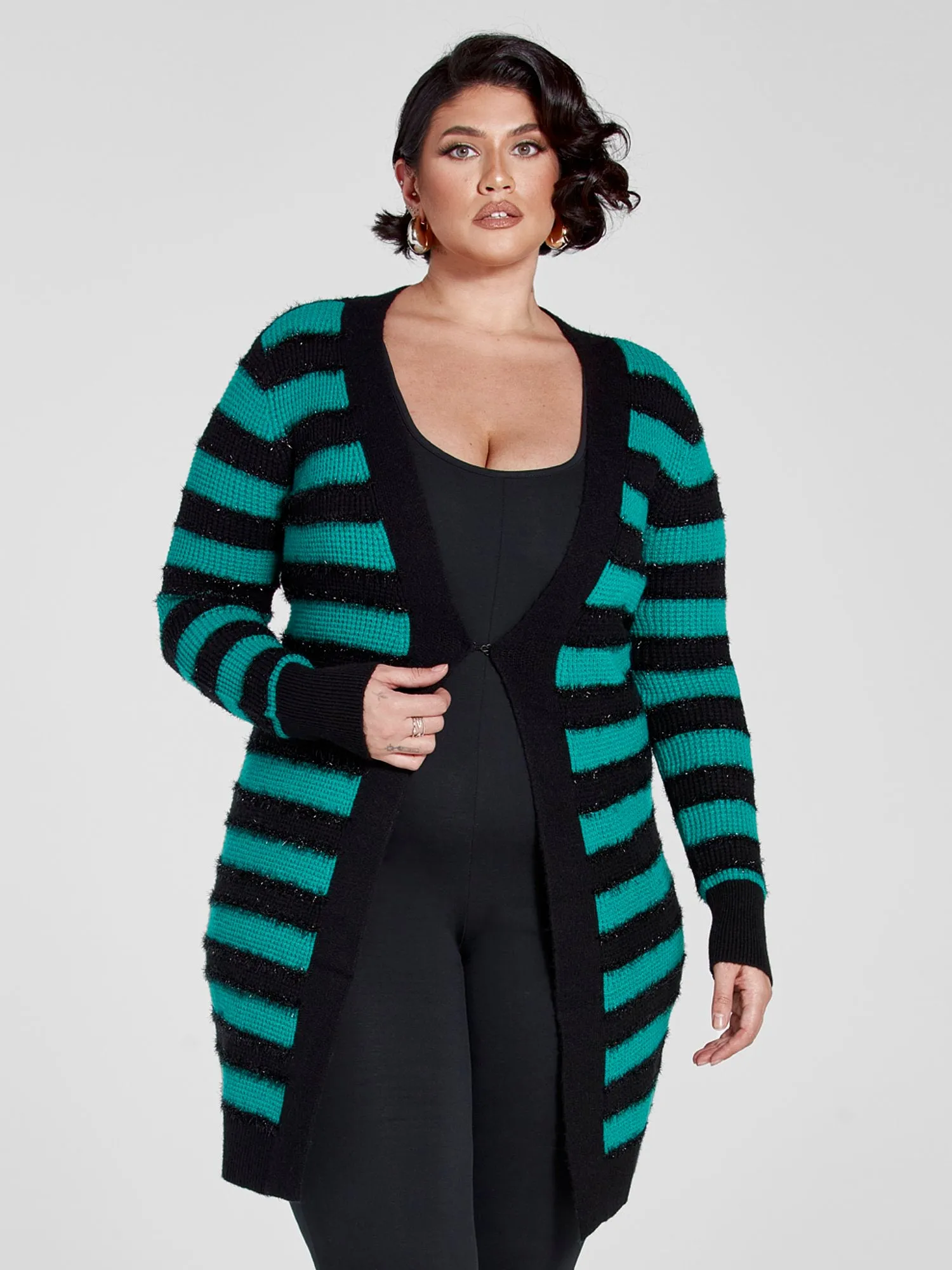 Daniella Metallic Striped Cardigan