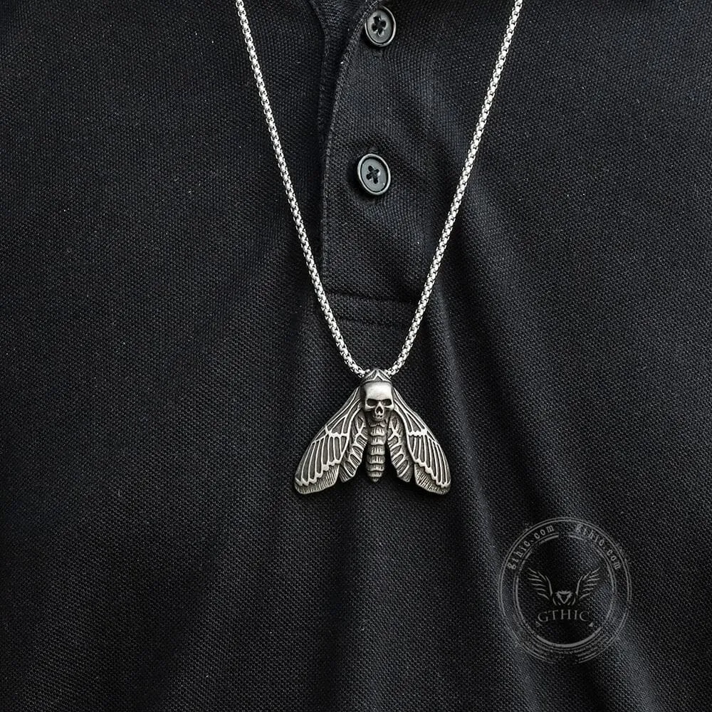 Death Head Moth Stainless Steel Pendant