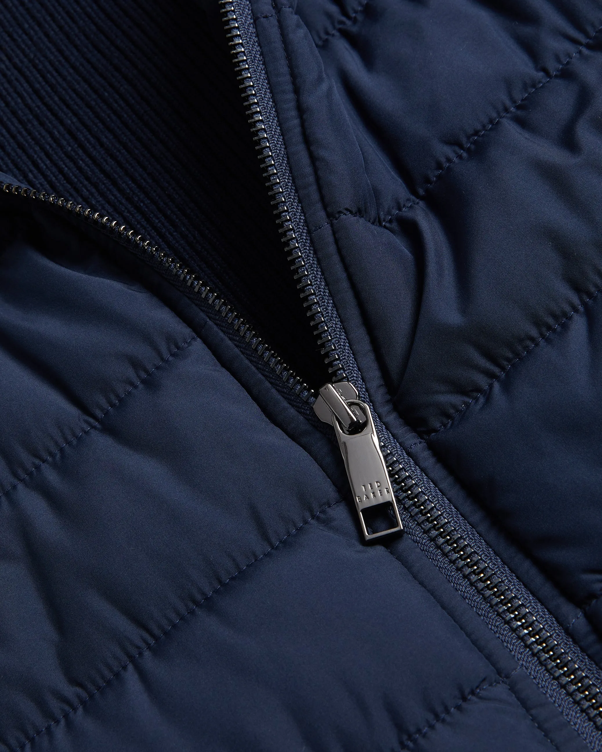 Dejas Wadded Funnel Neck Gilet Navy