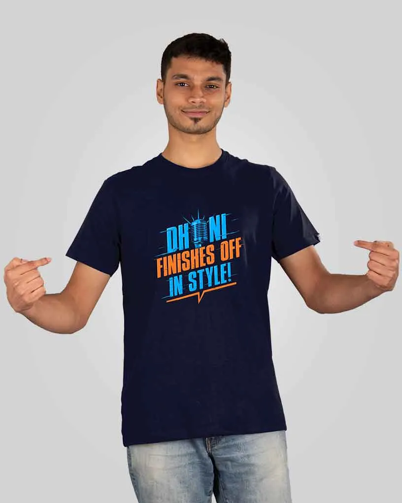 Dhoni Finishes Off In Style T-Shirt