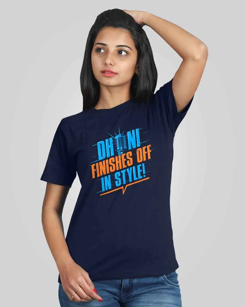 Dhoni Finishes Off In Style T-Shirt