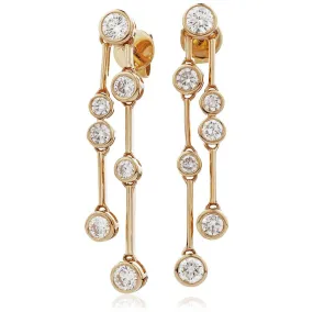 DIAMOND DROP EARRINGS IN 18K ROSE GOLD