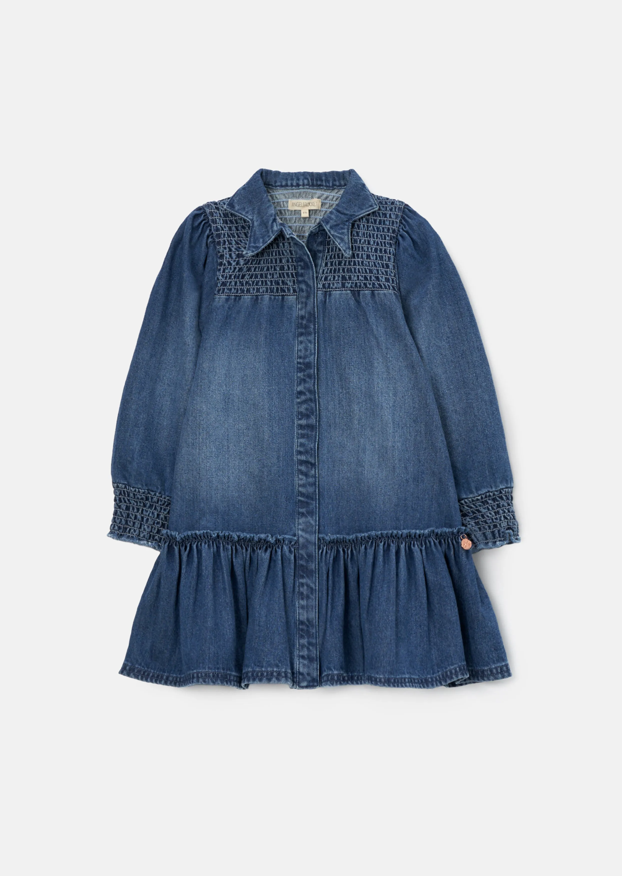 dress smocked top shirt style - denim