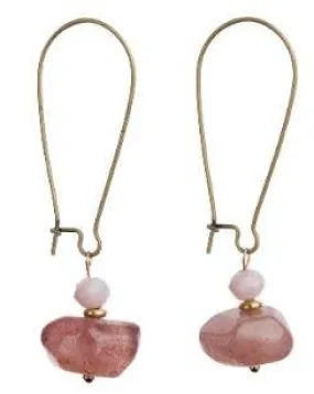 EARRING-POLISHED LAVENDER STONE