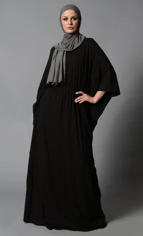 Elasticated waist kaftan style muslimah abaya dress.