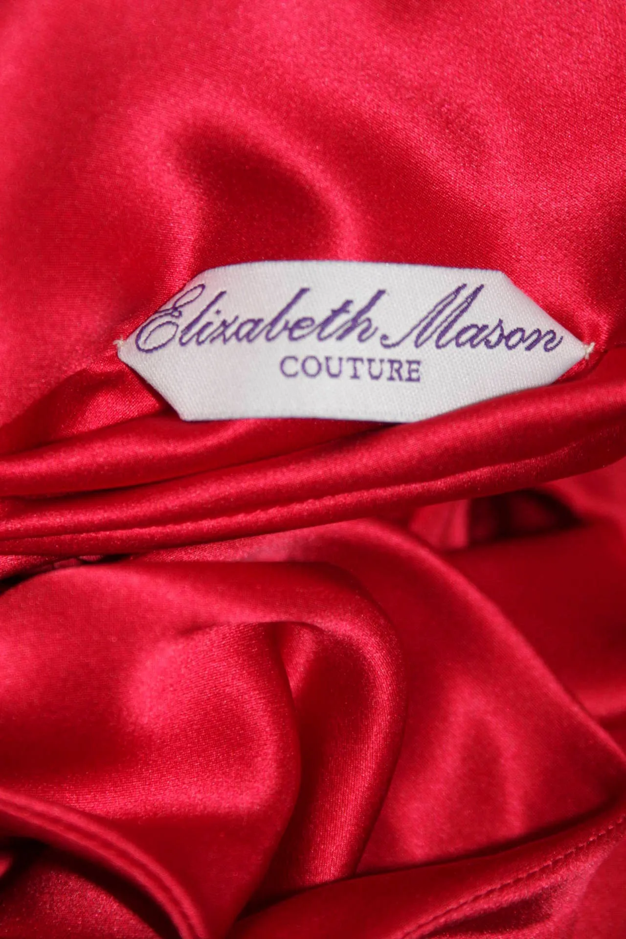 ELIZABETH MASON COUTURE Red Silk "Deconstructed Rose" Wrap