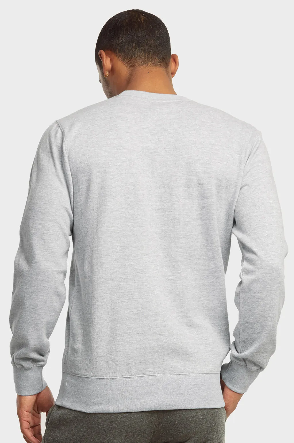 ET|TU MEN'S LIGHTWEIGHT FLEECE SWEATSHIRTS (SWS1020E_H.GRY)