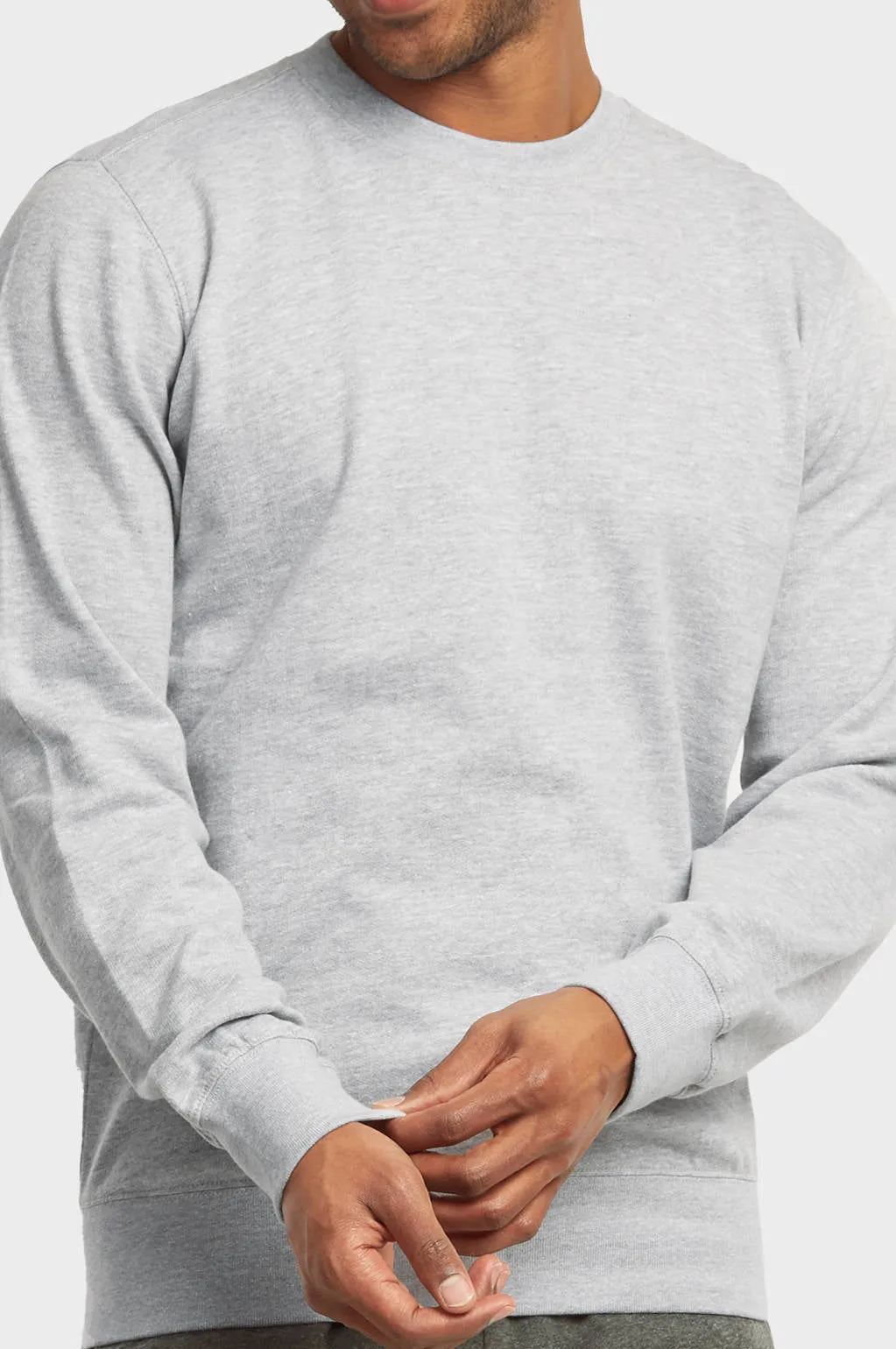 ET|TU MEN'S LIGHTWEIGHT FLEECE SWEATSHIRTS (SWS1020E_H.GRY)