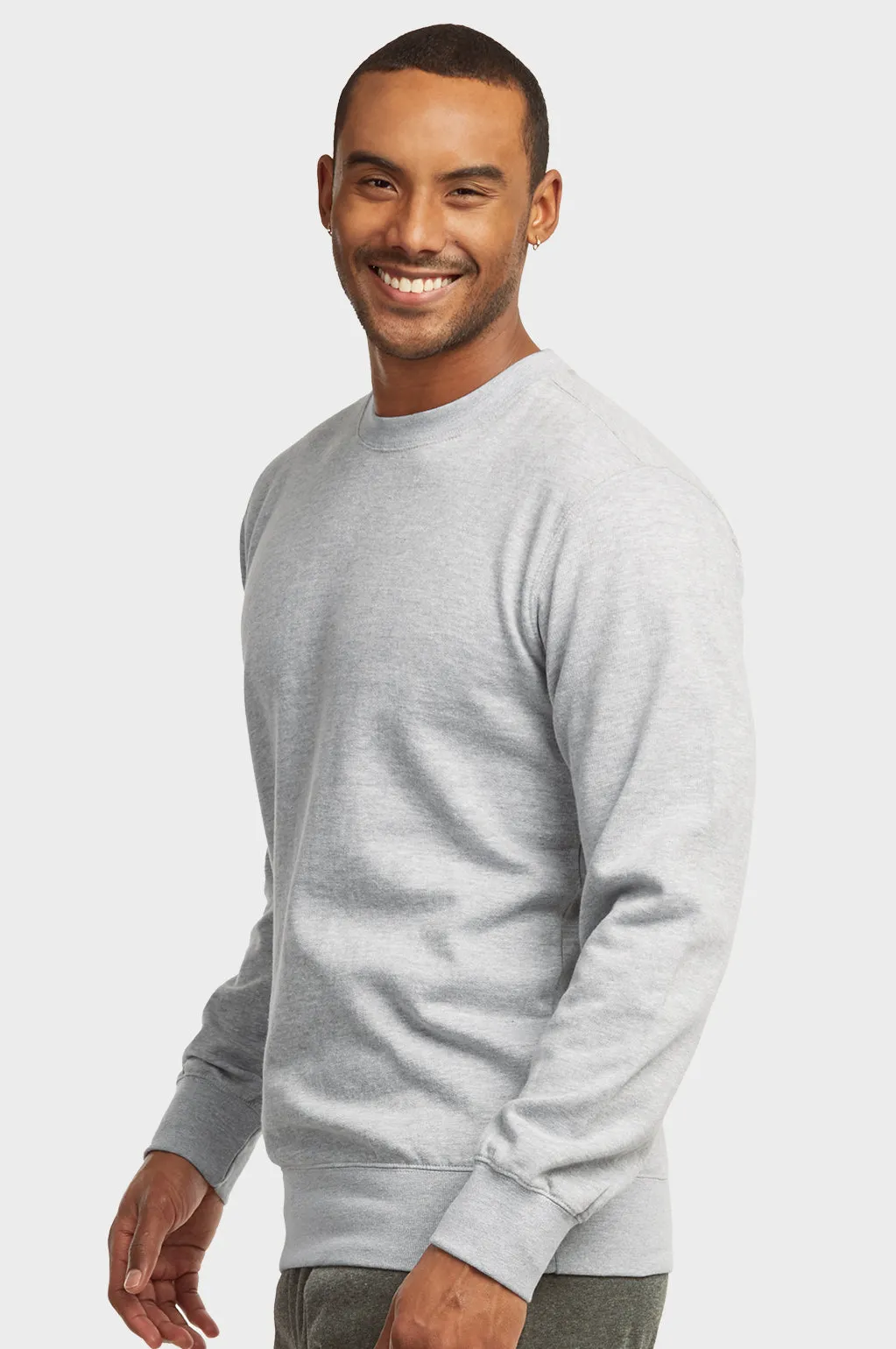 ET|TU MEN'S LIGHTWEIGHT FLEECE SWEATSHIRTS (SWS1020E_H.GRY)