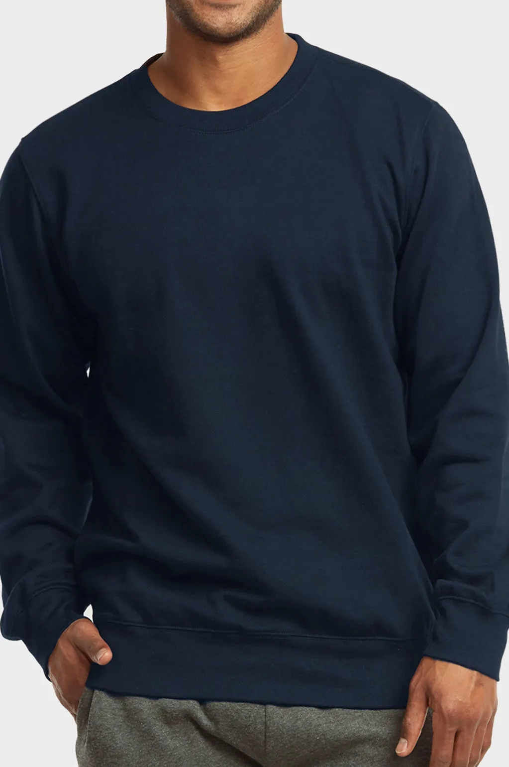 ET|TU MEN'S LIGHTWEIGHT FLEECE SWEATSHIRTS (SWS1020E_NAVY)