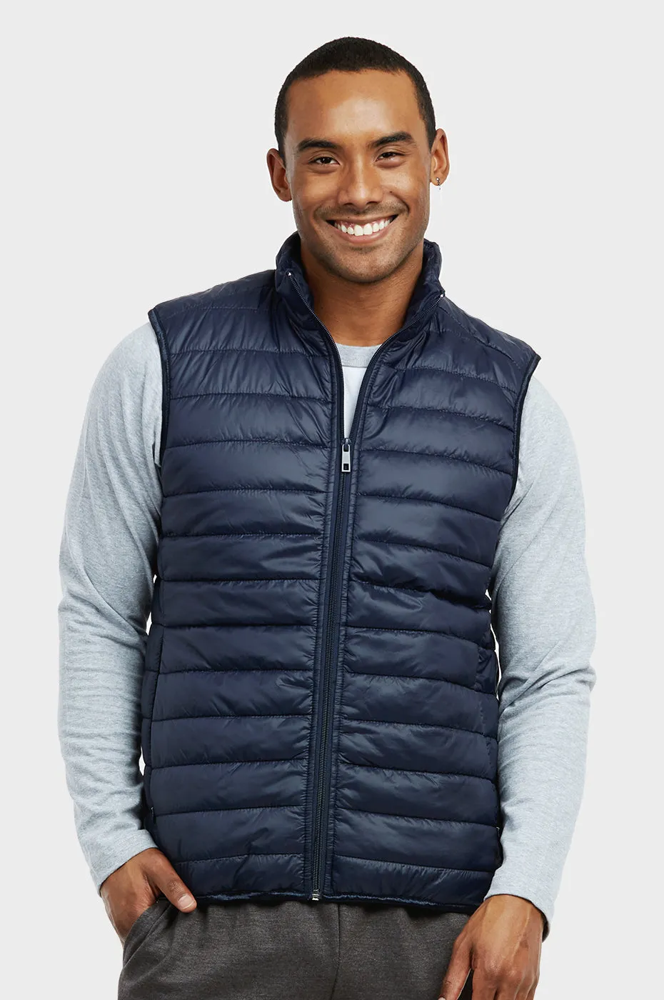 ET|TU MEN'S LIGHTWEIGHT PUFFER VEST (MPV200E_NAVY)