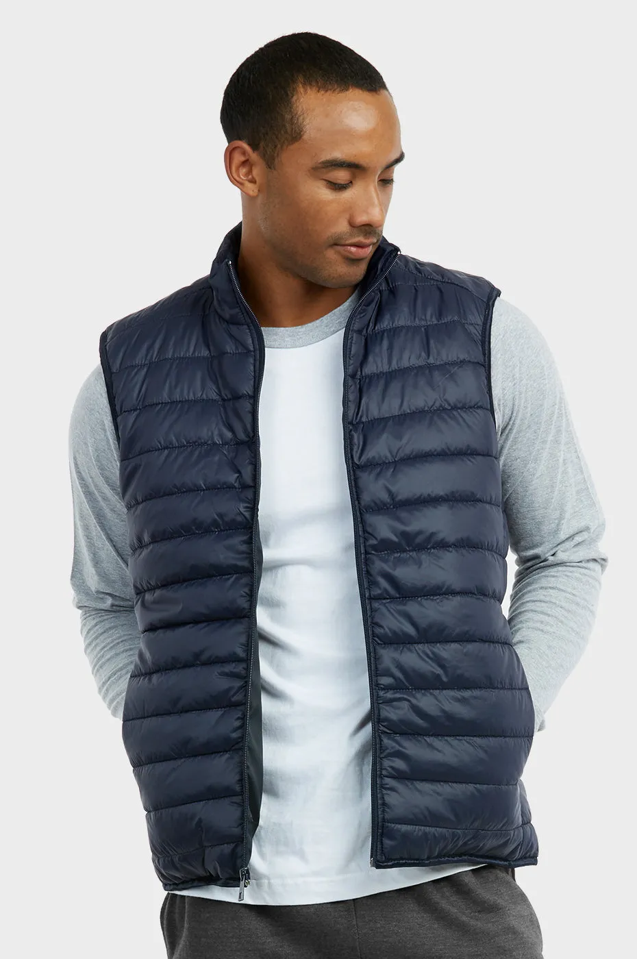 ET|TU MEN'S LIGHTWEIGHT PUFFER VEST (MPV200E_NAVY)