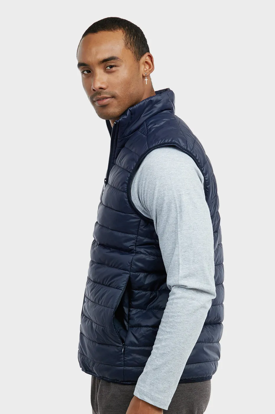 ET|TU MEN'S LIGHTWEIGHT PUFFER VEST (MPV200E_NAVY)