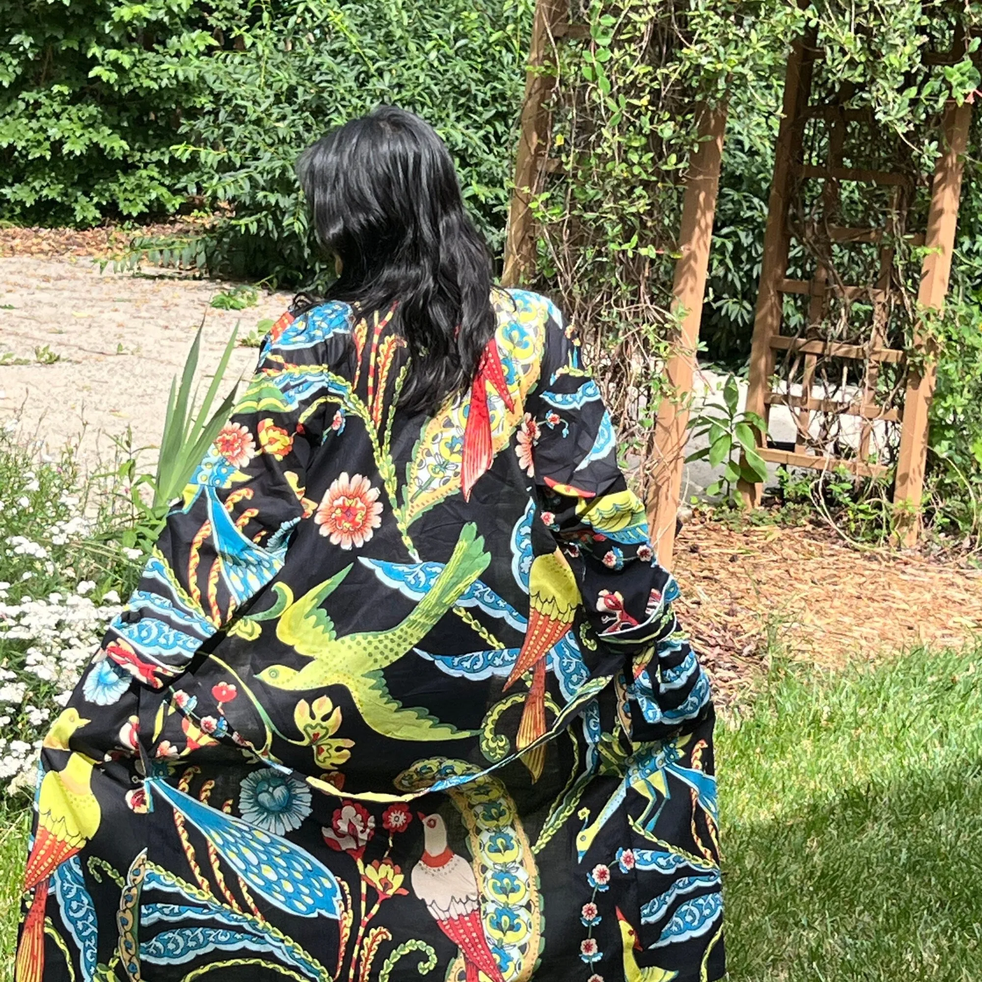 Floral print robe for women, Cotton kaftan for beach coverup, Cotton dress, Beach cover up, Birthday gift for her, Gift for girl friend