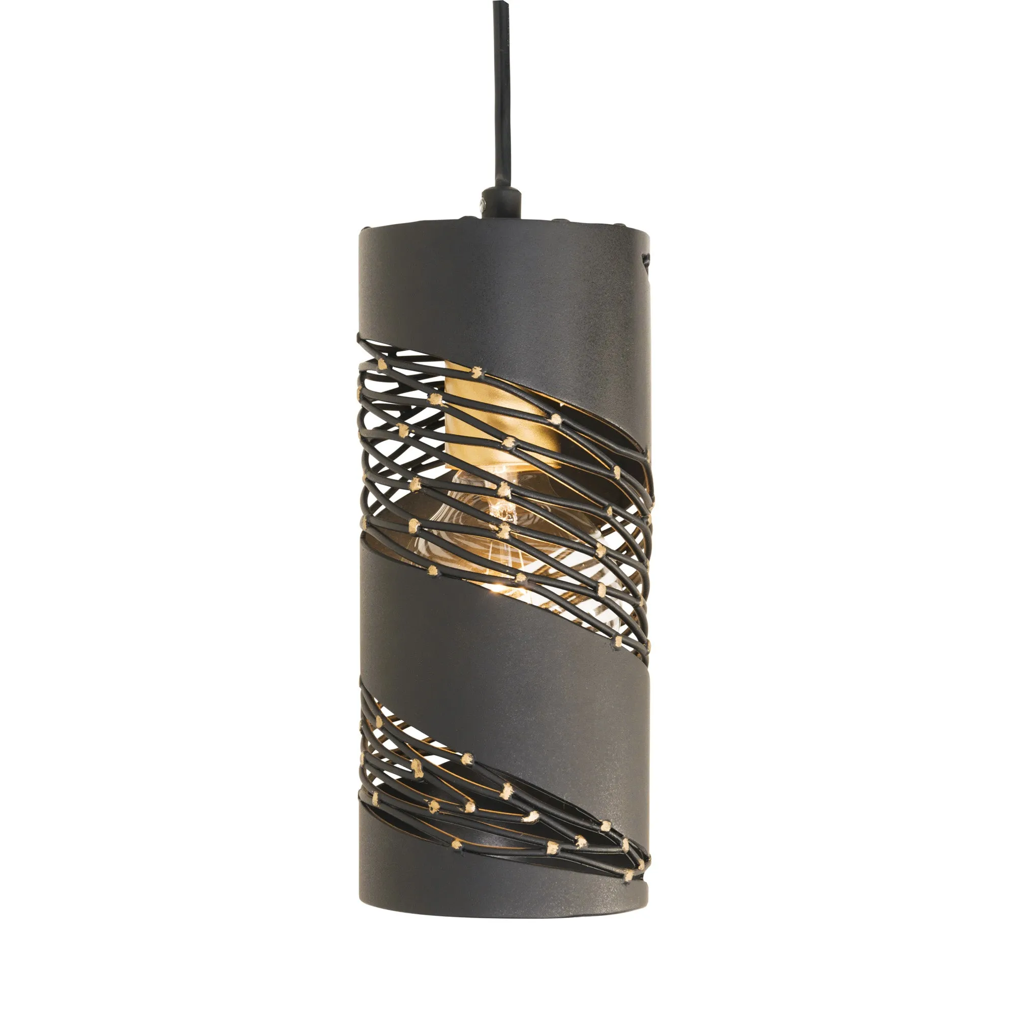 Flow 240M01MBFG 1-Light Mini Pendant - Matte Black/French Gold