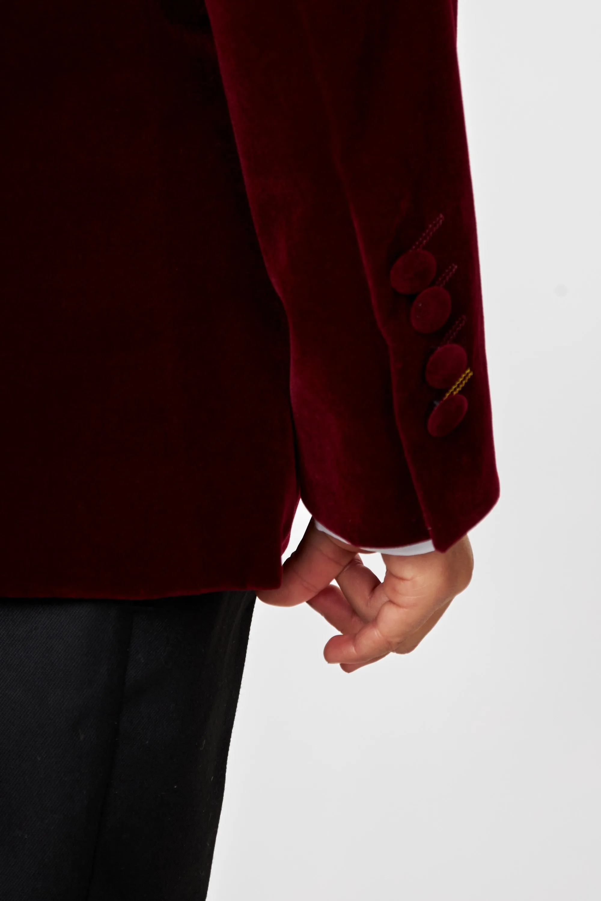 GARY - BOYS MAROON VELVET BLAZER