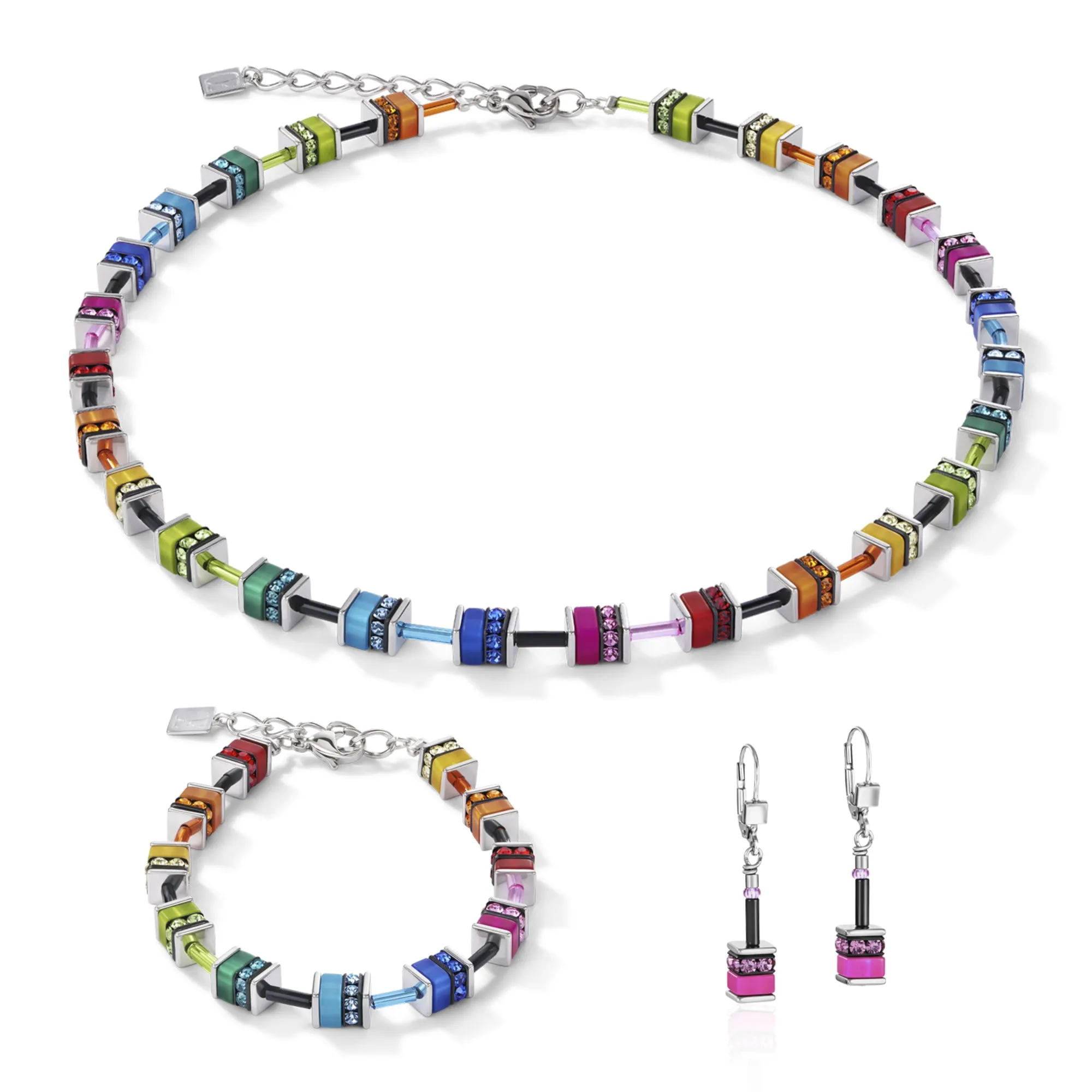 GeoCUBE Classic Polaris & Rhinestone Multicolour Necklace