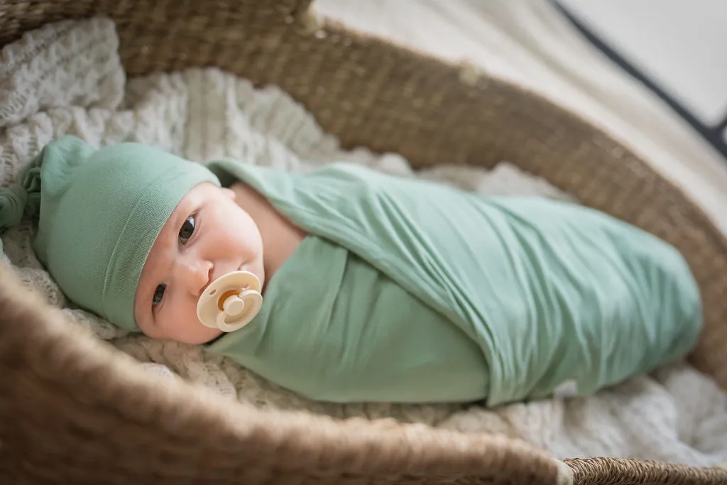 Gia Robe & Sage Green Swaddle & Dad T-Shirt