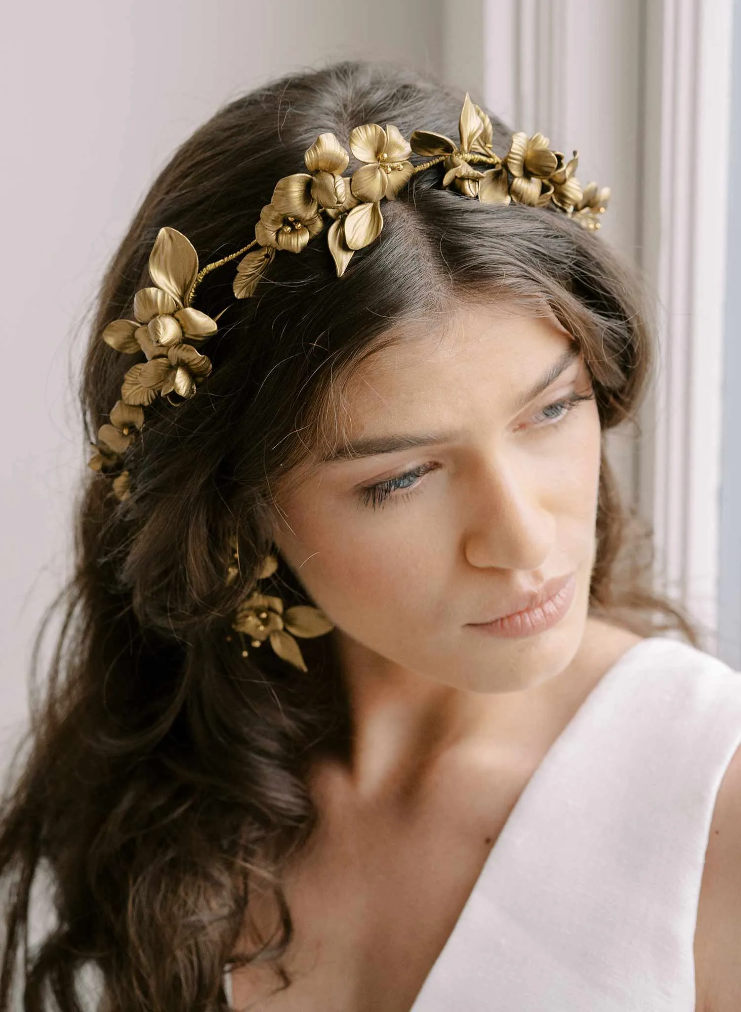 Gilded blossoms regal hair vine - Style #2330