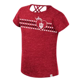 Girls Indiana Hoosiers Star Court Crimson T-Shirt