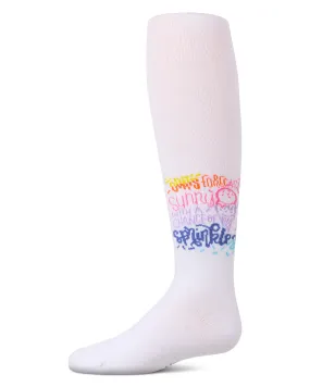 Girls “Sunny Days” Opaque Stretch Cotton Tights