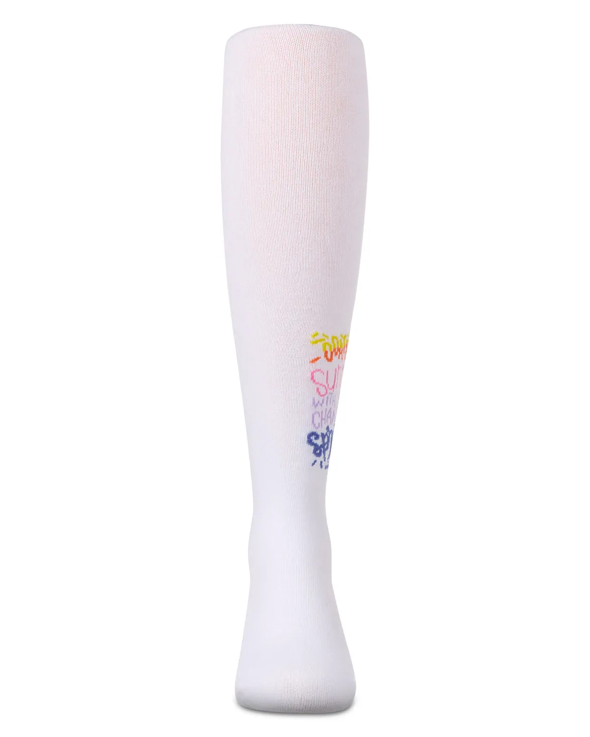 Girls “Sunny Days” Opaque Stretch Cotton Tights