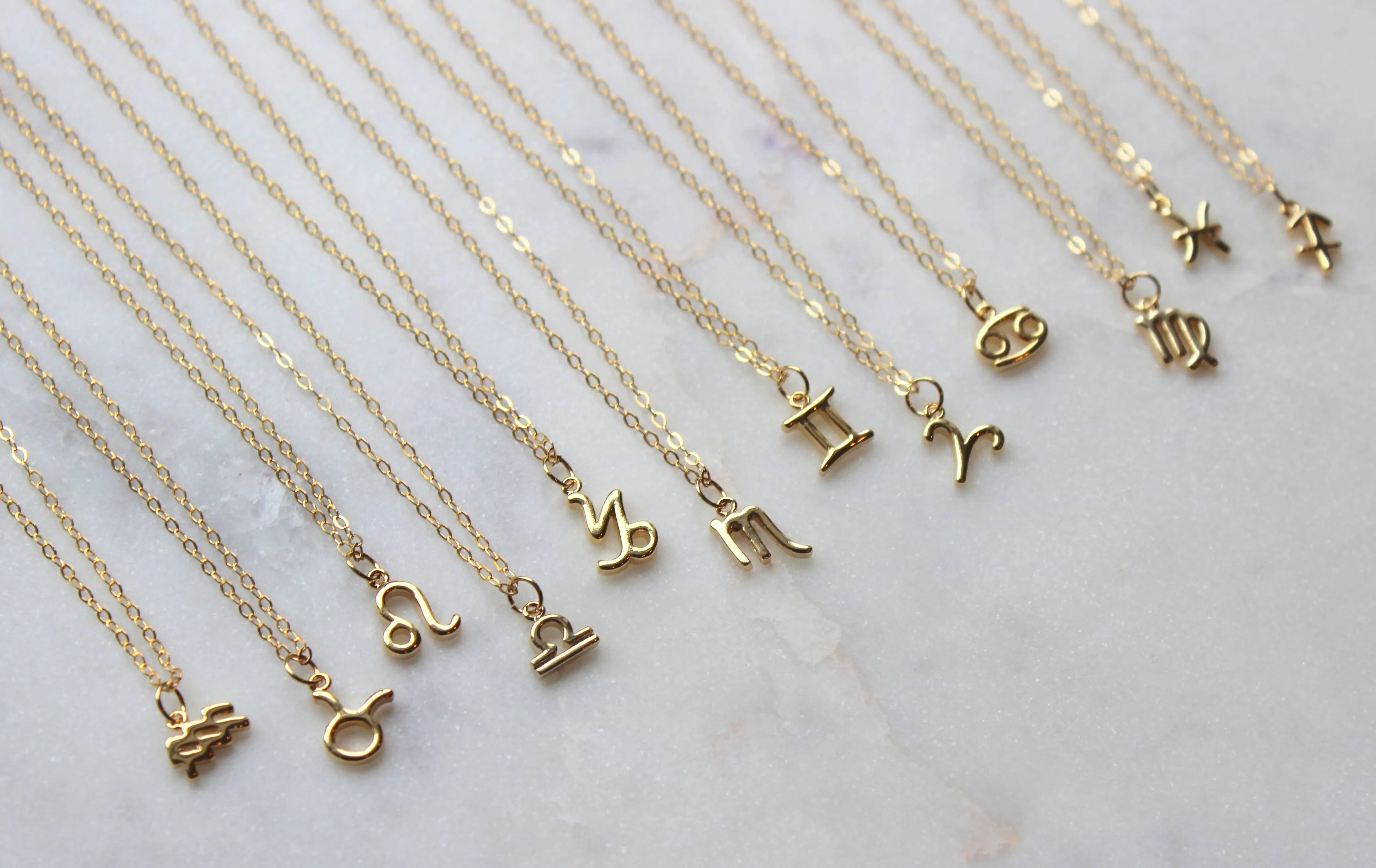 Gold Zodiac Necklace, Zodiac Jewelry, Zodiac Charm