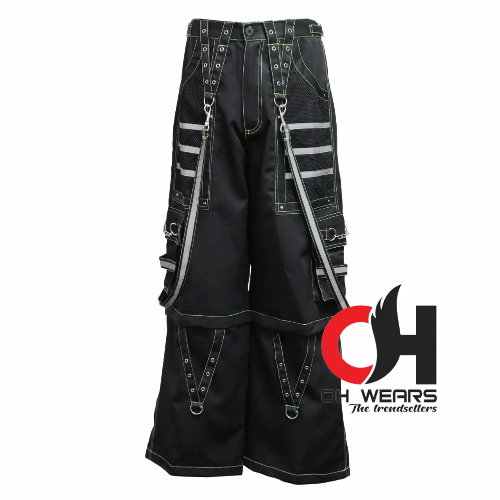 Gothic Handmade Black Reflective Pants