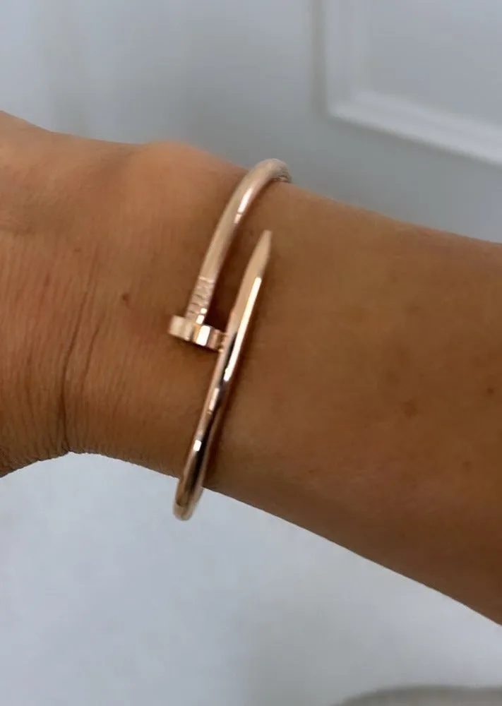 Gretta Rose Gold Nail Shape Bracelet