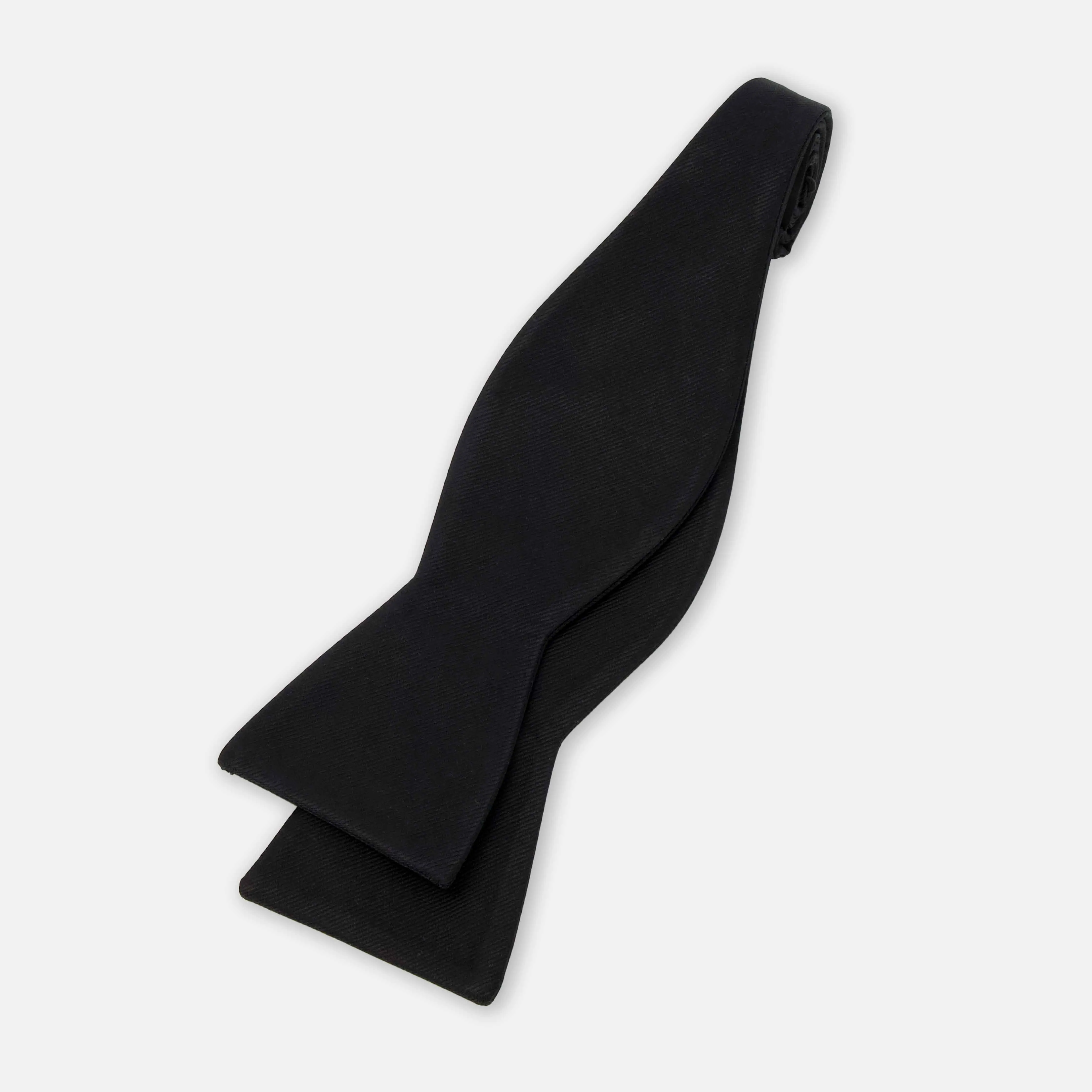 Grosgrain Solid Black Bow Tie