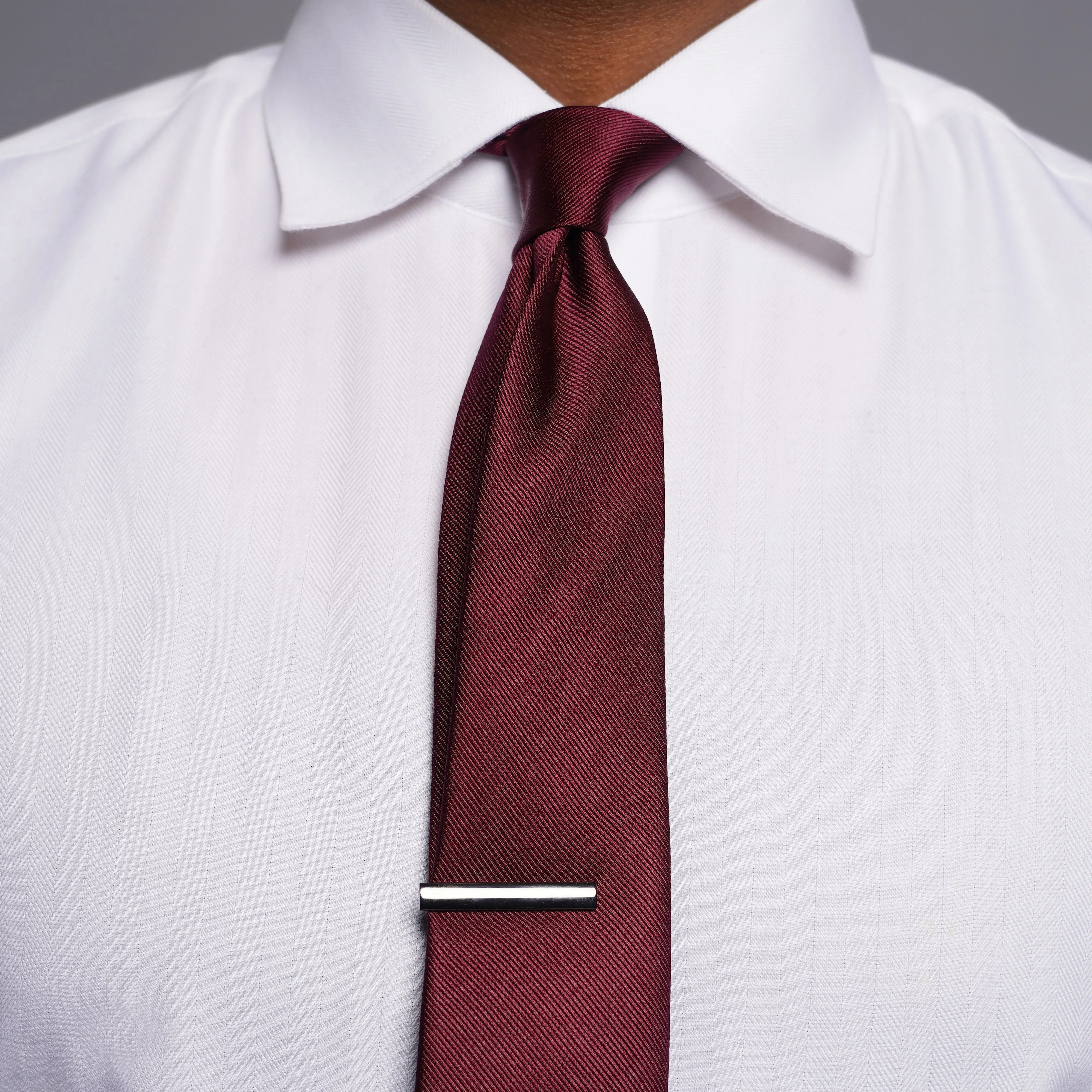 Grosgrain Solid Wine Tie