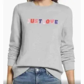 Halogen Grey Heather Long Sleeve Crew Neck Pullover Sweatshirt