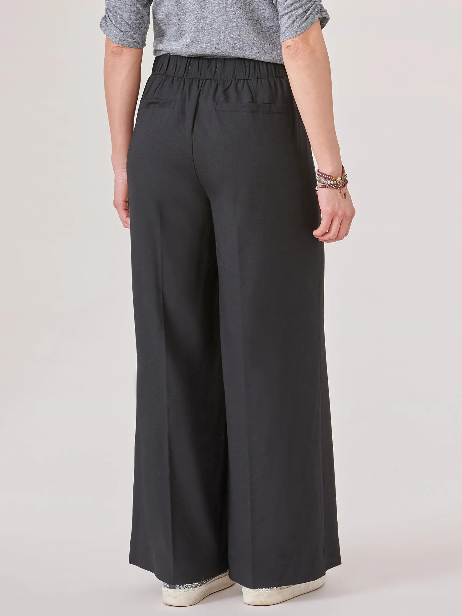 High Rise Utility Pocket Pull On Palazzo Pants