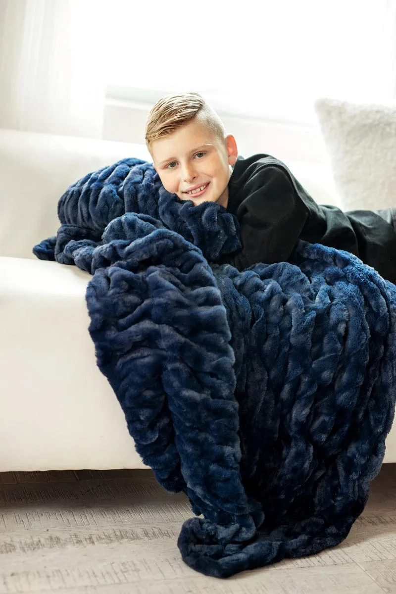 Hugs Navy Blanket