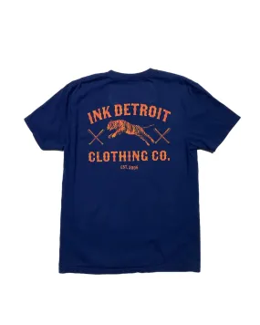 Ink Detroit Clothing Co. Tiger T-Shirt - Pigment Dyed - Navy