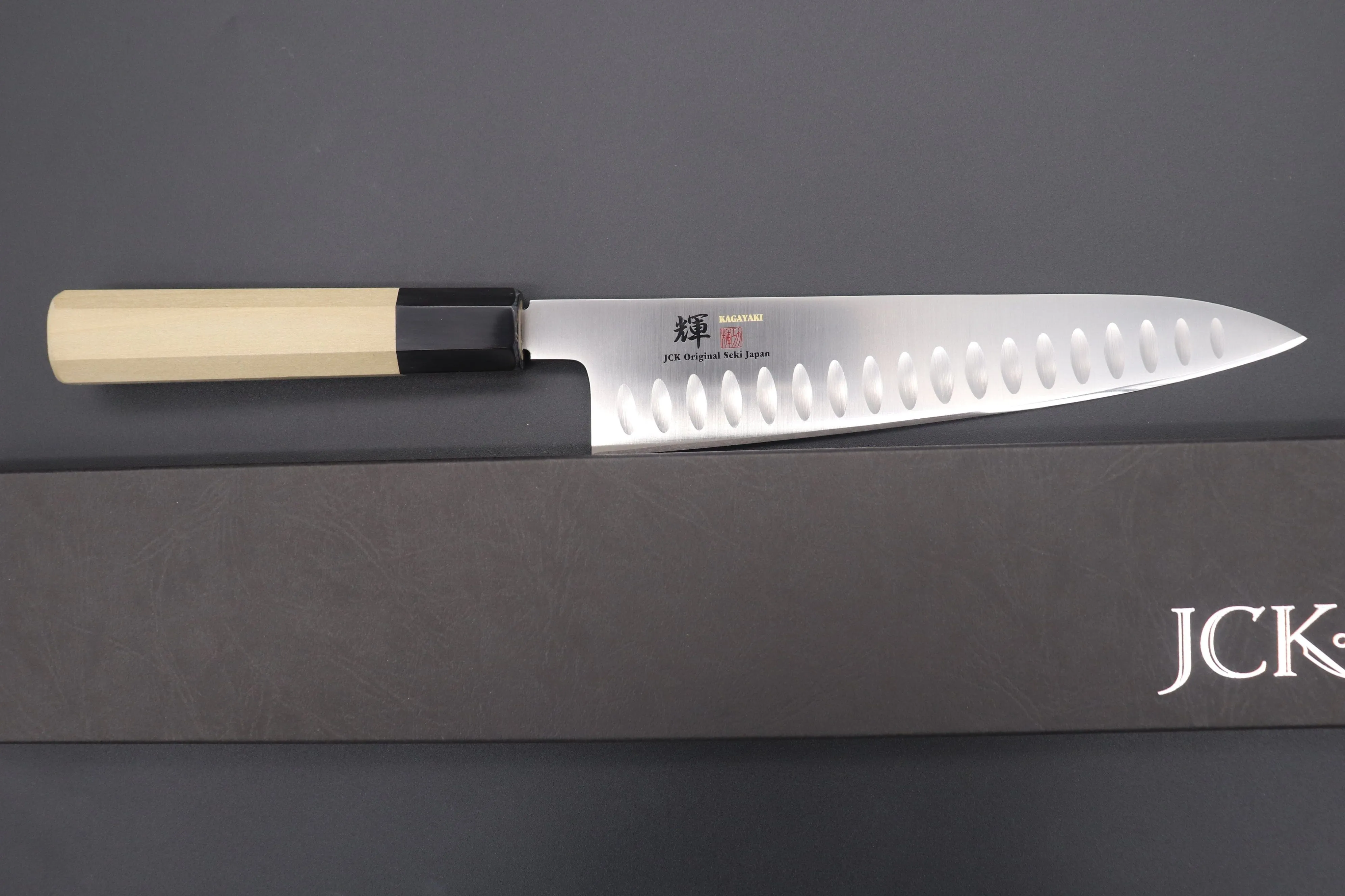 JCK Original Kagayaki Basic WA Series VG-10 Wa Gyuto with Dimples (210mm and 270mm, 3 Sizes)